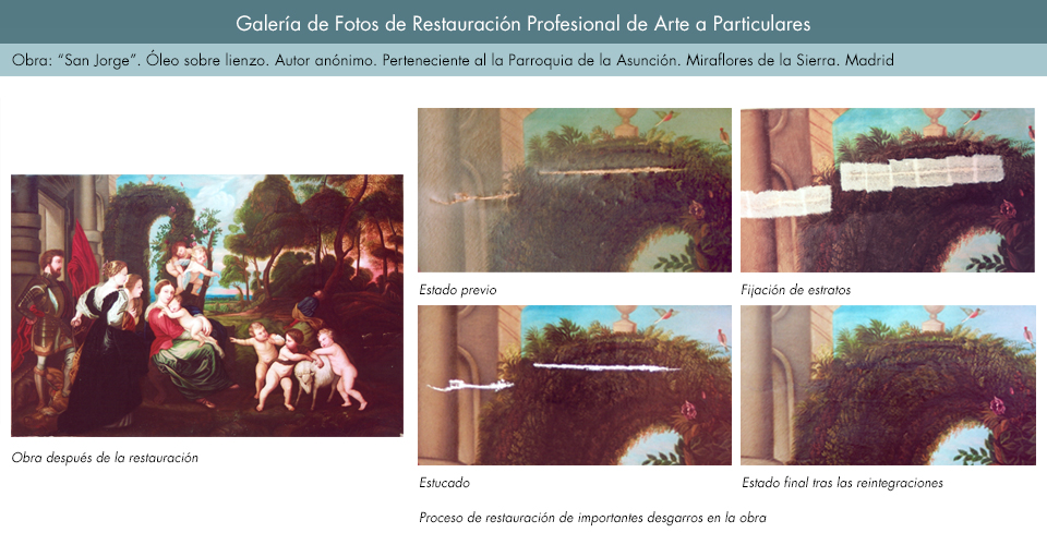 Restauración de óleo sobre lienzo. San Jorge_2. Iglesia de Miraflores de la Sierra