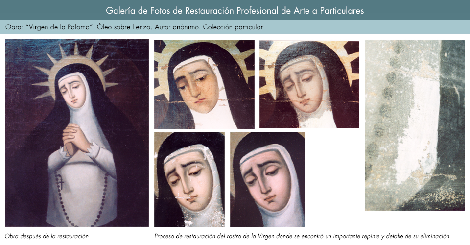 Restauración de óleo sobre lienzo. Virgen de la Paloma_3