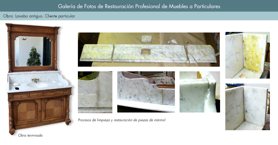 Restauración de lavabo antiguo. Mármol