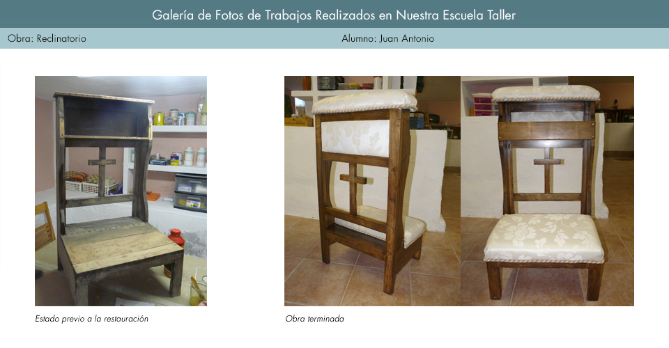 Restauración de reclinatorio