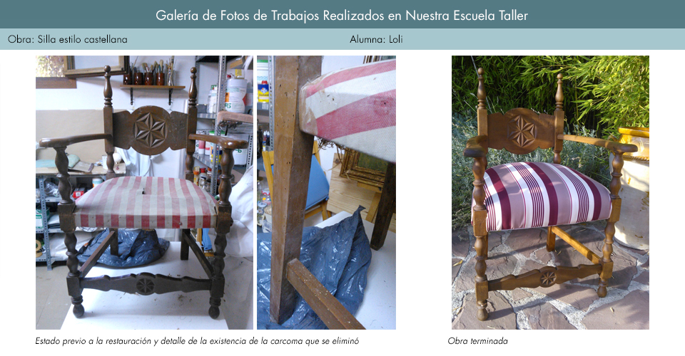 Restauración de silla estilo castellano